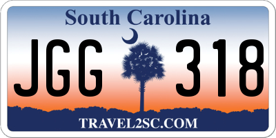 SC license plate JGG318