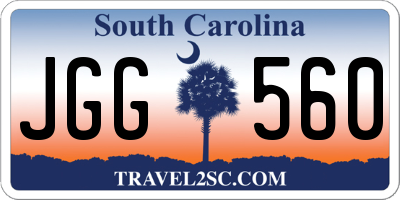 SC license plate JGG560