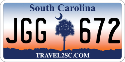 SC license plate JGG672