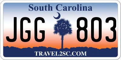 SC license plate JGG803