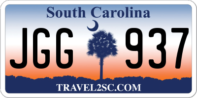 SC license plate JGG937