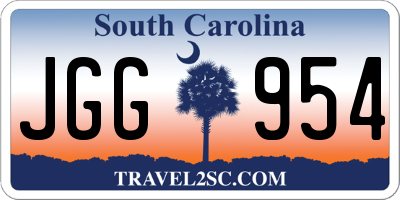 SC license plate JGG954