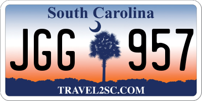SC license plate JGG957