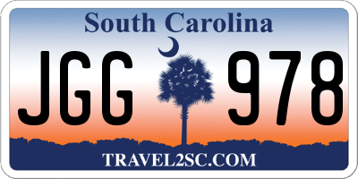 SC license plate JGG978