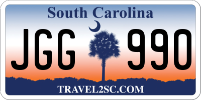 SC license plate JGG990