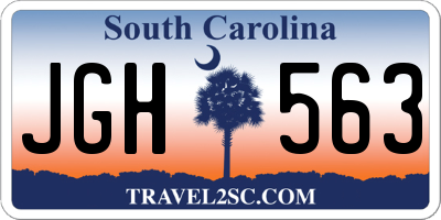 SC license plate JGH563