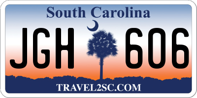 SC license plate JGH606