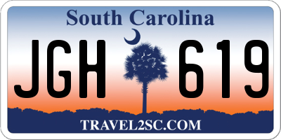 SC license plate JGH619