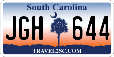 SC license plate JGH644