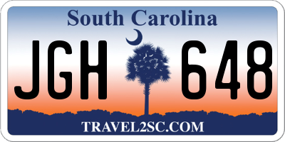 SC license plate JGH648