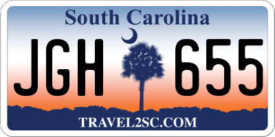 SC license plate JGH655