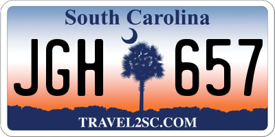 SC license plate JGH657