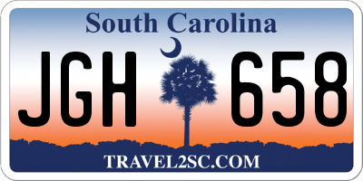 SC license plate JGH658