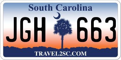 SC license plate JGH663