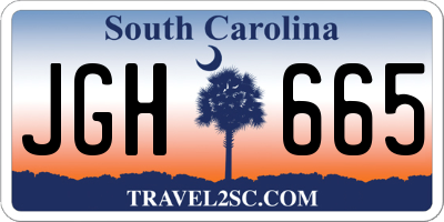 SC license plate JGH665