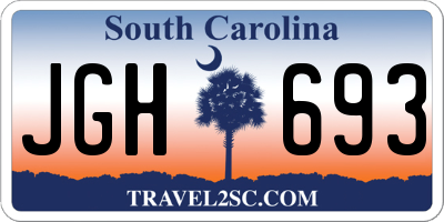SC license plate JGH693