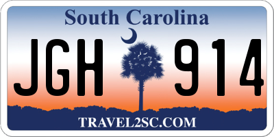 SC license plate JGH914