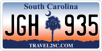 SC license plate JGH935