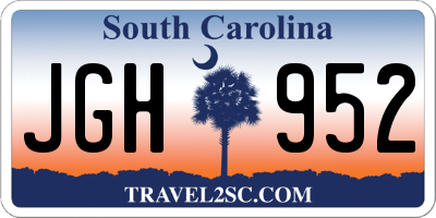 SC license plate JGH952