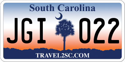 SC license plate JGI022