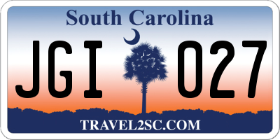 SC license plate JGI027