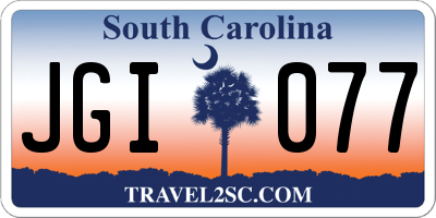 SC license plate JGI077