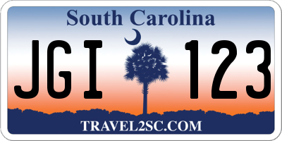 SC license plate JGI123