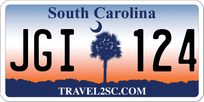 SC license plate JGI124