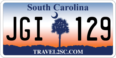 SC license plate JGI129