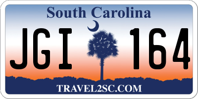 SC license plate JGI164