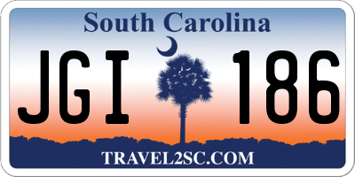 SC license plate JGI186