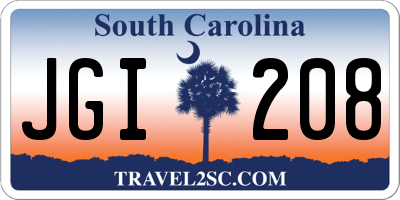 SC license plate JGI208