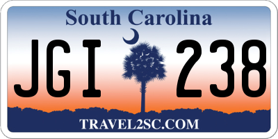SC license plate JGI238