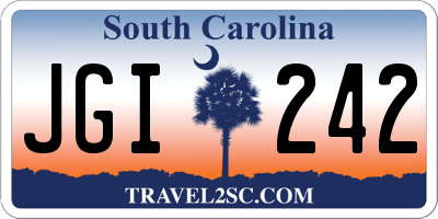 SC license plate JGI242