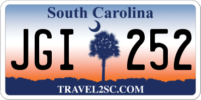SC license plate JGI252