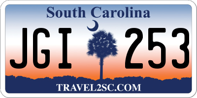 SC license plate JGI253