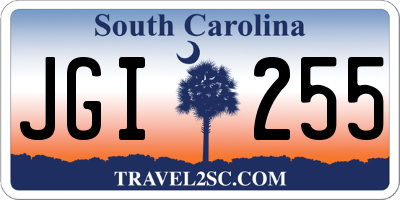 SC license plate JGI255