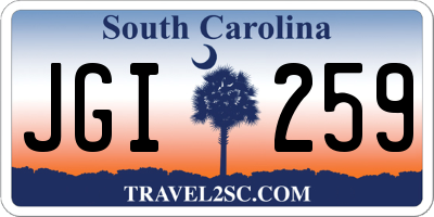 SC license plate JGI259