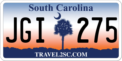SC license plate JGI275