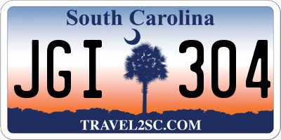 SC license plate JGI304