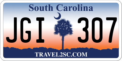 SC license plate JGI307