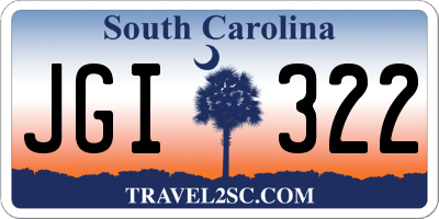 SC license plate JGI322