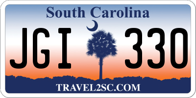 SC license plate JGI330