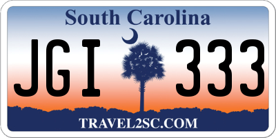 SC license plate JGI333
