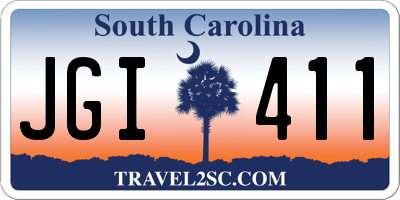 SC license plate JGI411