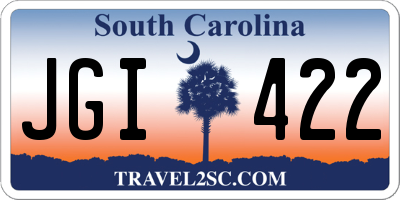 SC license plate JGI422