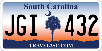 SC license plate JGI432