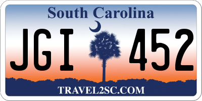 SC license plate JGI452