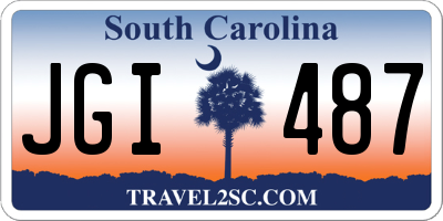 SC license plate JGI487