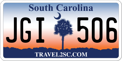 SC license plate JGI506